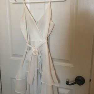 White wrap dress